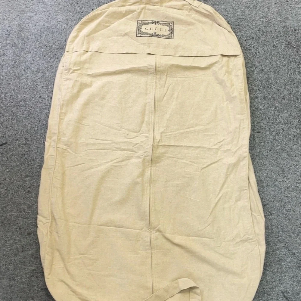 Vintage Gucci Garment Bag Set Of 3 Beige Cotton  Travel Suit Cover
